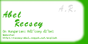 abel recsey business card